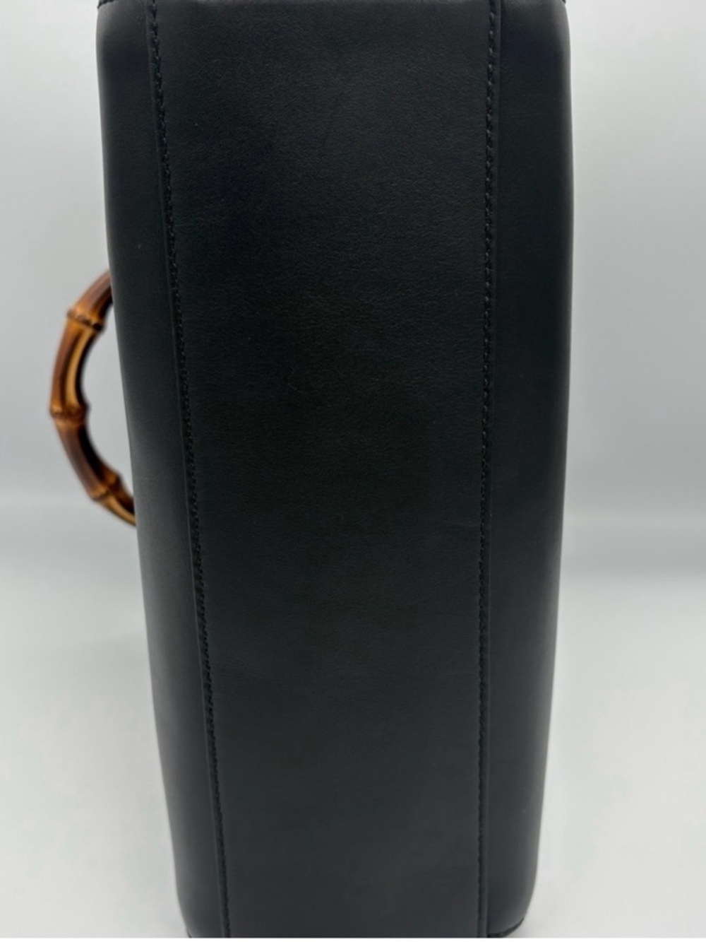 Gucci Black Leather Satchel with Bamboo Top Handles - Picture 6 of 12
